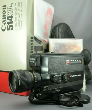 Exc,  5 Canon 514 Xl Movie 8mm Cine Camera 9 - 45mm F/1.  4 Zoom Macro Lens Japan Dhl.