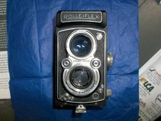 Exc Rolleiflex 3.  5 75mm F/2.  8 Medium Tlr Camera 1232xxx Case & Guide Book