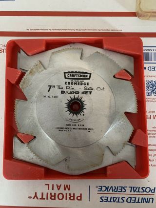 Vintage Craftsman 9 - 3257 Kromedge 7” Thin Rim Satin Cut Dado Set