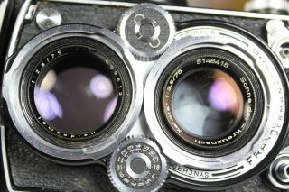 GOOD - Vintage Rolleiflex 3.  5E TLR & Schneider Kreuznach 75mm/f1:3.  5 Xenotar lens 2
