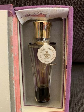 Vintage Guerlain Shalimar Umbrella Bottle In Purple Box 7.  5ml.  25oz Parfum