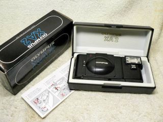 Olympus Xa - 2 Xa2 35mm Film Rangefinder Camera W/ A11 Flash,  Case & Box.
