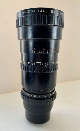 Vintage P.  Angenieux Zoom F.  12.  5 - 75mm 1:2.  2 Type 6x12.  5b Lens Bolex C - Mount M25