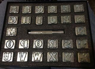 Vtg Craftool 3/4 " Standard Alphabet Letter Set 8131 Leather Craftool Tool Stamps