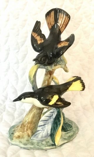 Vintage Stangl Pottery Bird Figurine Redstarts Double Birds 3490 D Signed Mw
