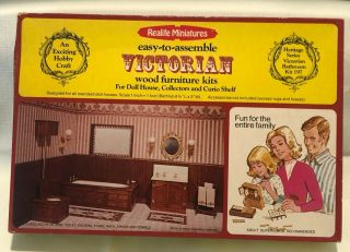 Realife Miniatures Victorian Bathroom Kit,  No.  197,  Wood Doll House Furniture