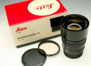 Leica Leitz Summicron M F2.  0 90mm Lens M6 Camera Box Filter Gorgeous