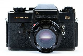 Vintage Leica Leicaflex Black 35mm Sl Film Camera With Summicron 1:2/50 Lens