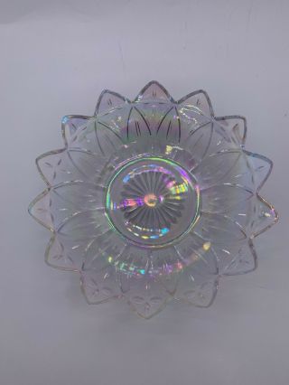 2 Vintage Iridescent Federal Carnival Glass Petal Bowl 1970 