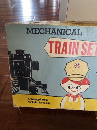 1950 ' s Vintage Louis Marx Mechanical Train Set Complete 3