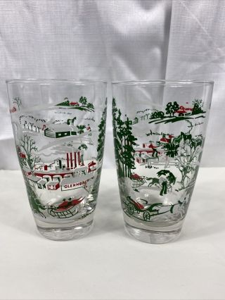 Rare Vintage Libbey Glenmore Distillery Along The Banks Of Ohio River Tumblers