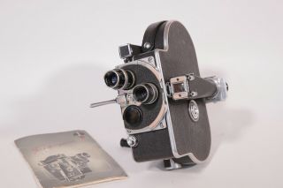 Bolex Pailard H8 Movie Camera W/ Kern Switar 12.  5mm F/1.  5 & Yvar 36mm F/2.  8