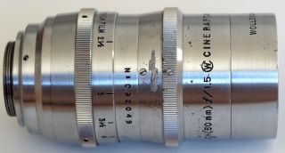 Wollensak 2 inch 50mm 1.  5 Cine Raptar C mount lens | 50 2 