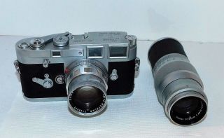 Leica M3 35mm Vintage Rangefinder Film Camera W/50mm & 135mm Lens