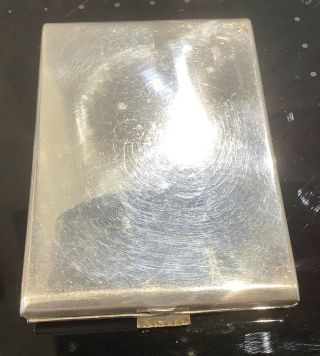 Vintage Sterling Silver Card Case 3ins X 2 1/8ins Weighs 70g