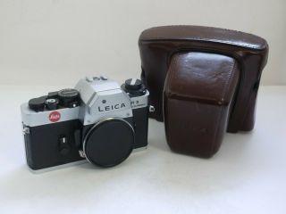 Leica R3 Electronic Chrome 35mm Slr,  Body Cap & Burgundy Er Case