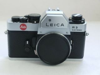 Leica R3 Electronic Chrome 35mm SLR,  body cap & Burgundy ER case 2