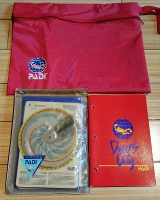 Vintage Padi Recreational Dive Planner The Wheel Complete 2 Extra Dive Logs 1994
