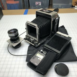 Vintage Graphic Graflex 4x5 Camera W 270 Mm Lens,  Meter & Film Holders/bag