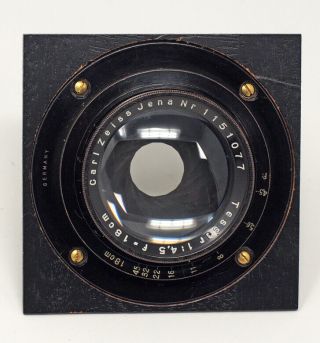 Carl Zeiss Jena Series Tessar 180mm F4.  5 Lens Graflex A Board Sunken Mount
