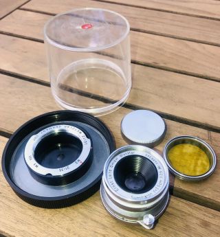 Leica Ernst Leitz Gmbh Wetzler 35mm 1:3.  5 Screw W/ M Adapter Summaron Lens