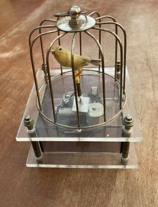 Vintage Automaton Music Box Bird In Cage " Laras Theme " Unique Euc