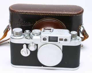 Leica Iiig 35mm Film Rangefinder Film Ltm Body No.  868669,  Case