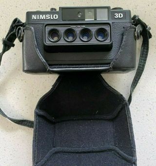 Nimslo 3d Camera W/ Quadra Lens 35mm Film W/case Winds,  Just Needs Batteries