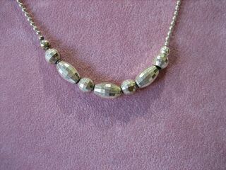 Estate Vintage Sterling Silver.  925 Faceted Bead 18 " Chain Necklace