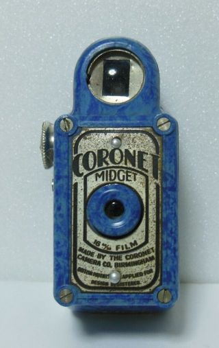 Vintage Blue Coronet Midget Camera 1930s Bakelite