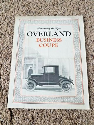 Vintage 1915? Overland Business Coupe Sales Brochure