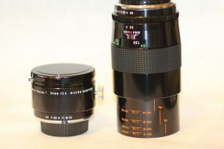 Vivitar Series 1 90mm F/2.  5 Vmc Macro Bokina Lens & Macro Adapter Minolta Md