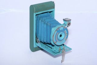 Kodak Petite " Lightning Bolt " Folding Vest Pocket Camera In Blue Color.  As - Is.
