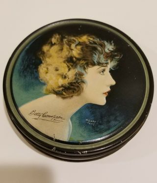 BETTY COMPSON Vintage Art Deco Lithograph BEAUTEBOX VANITY TIN by Henry Clive 2