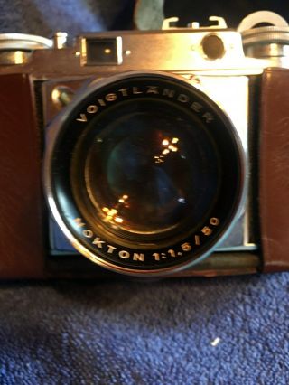 Voigtlander Prominent Nokton 1:1.  5/50 Vintage Camera & Lens With Case Germany