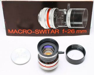 Kern Paillard Macro - Switar 26mm F/1.  1 C Mount Lens For H16 Rx Bolex