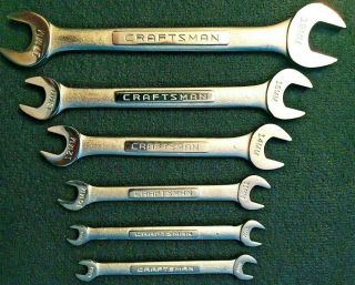 Vintage Craftsman V Series 44501 6 Pc Open End Metric Wrench Set Made In Usa