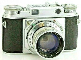 Voigtlander Prominent type 1 35mm Rangefinder Camera,  Nokton 50mm f1.  5,  Case 2