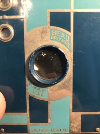 Kodak 1930 Art Deco No.  2A Beau Brownie Camera Blue 3