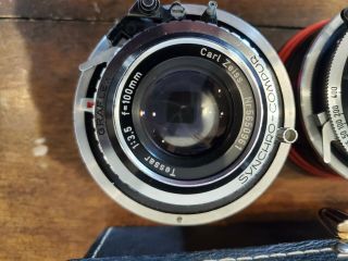 Carl Zeiss Tessar 100mm F3.  5 Lens In Synchro - Compur Shutter For Graflex Xl