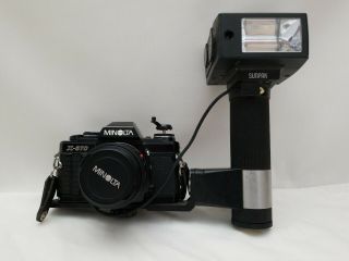 Minolta X570 35mm Camera Sunpak Auto 511 Flash