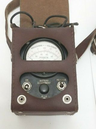 Simpson Vintage Ohm Megohm Kilohm Meter & Leather Case Telephone Tester Ck08455l