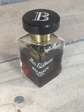 Vintage Miss Balmain Perfume By Pierre Balmain Paris 70 Full Mini Bottle 1/2 Oz