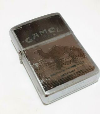 Vintage Rare Camel Zippo Lighter Brushed Chrome 1984