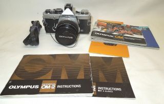 Olympus Om - 2n 35mm Slr Camera & 50mm Mc Auto - S F1.  4 Lens -