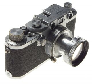 3c Leica Iiic Camera 35mm Film Summitar 5cm 1:2 Coated Lens Worker