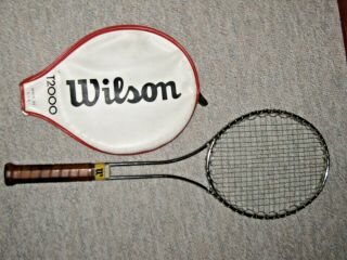 Wilson T2000 Jimmy Connors Vintage Steel Strung Tennis Racket W/cover 4 - 3/8 Grip