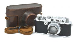 Leica Iiia Camera Serial No.  259908,  C - 1937,  Summar F=5cm1:2 Lens With Case