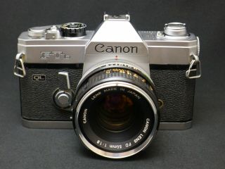 Canon Ftb 35mm Slr Film Camera With 50mm F/1.  8 Lens,  Ready To Use