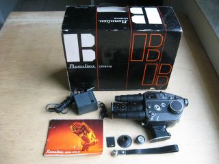 Beaulieu 4008zmll 8mm Camera W/angenieux 8 - 64mm F/1.  9 Lens,  Accessories